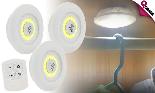 Set of 3 LED Lights with Remote!